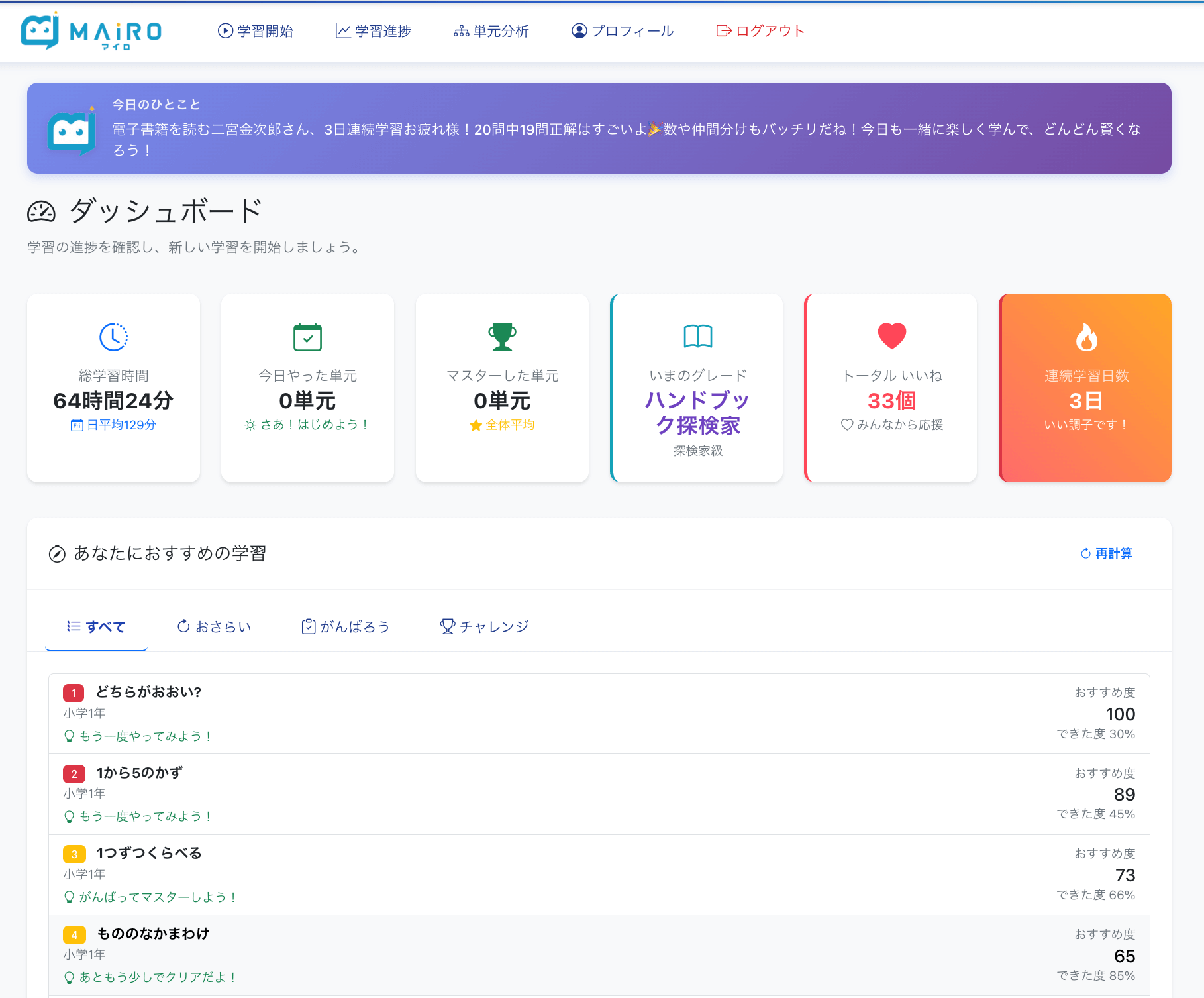 ダッシュボード